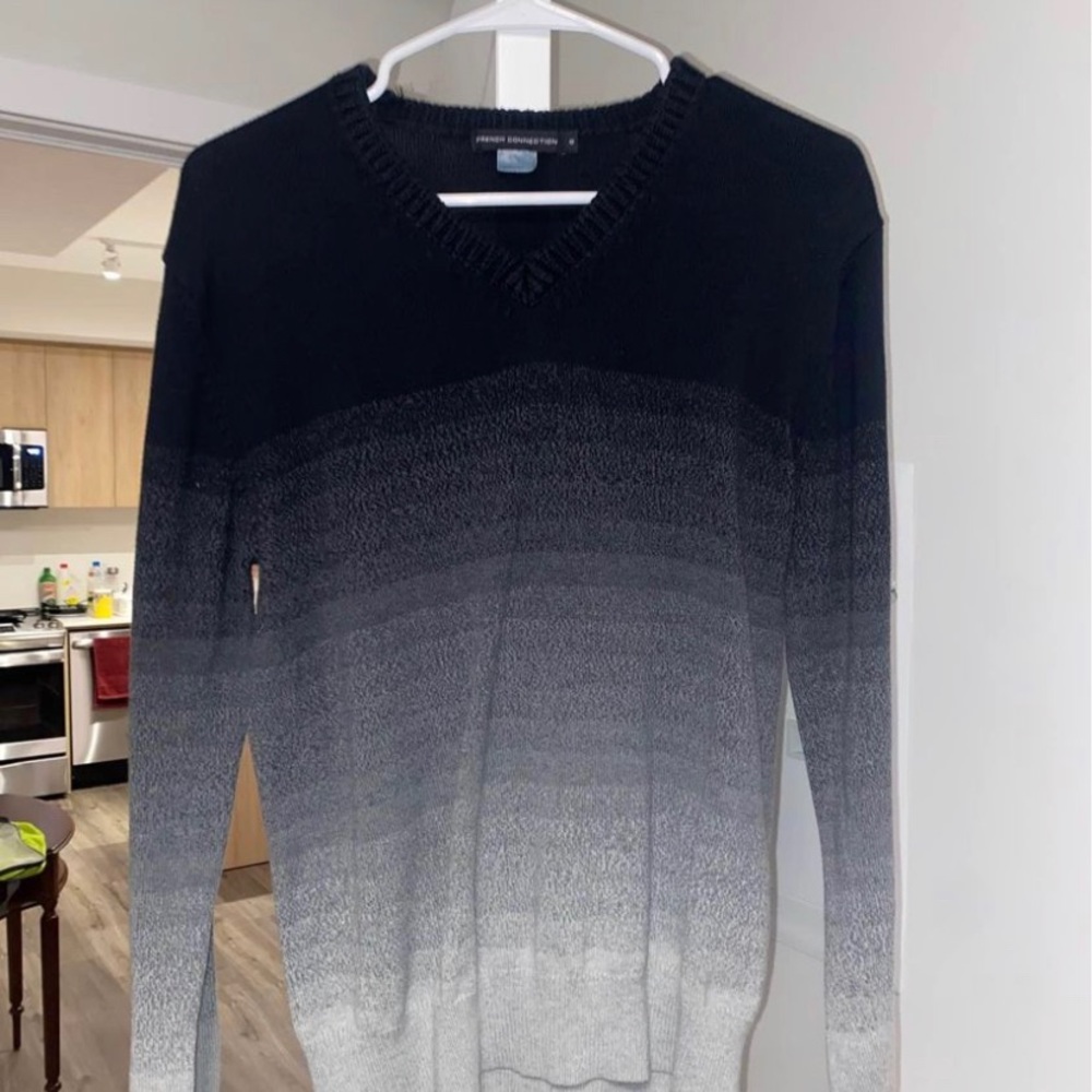 French Connection Faded Black and Gray Sweater
